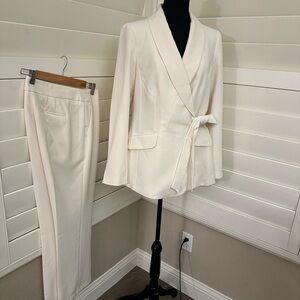 Talbots  Cream Pantsuit Elegant Tailored Design